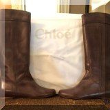 H30. Brand new in the box Chloe Saturnia Calf Dark brown boots. Size 39 - $650